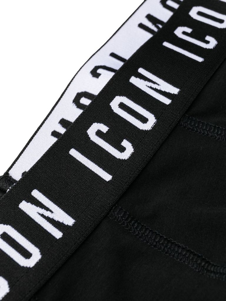 Shop Dsquared2 Briefs With Printed Logo In Black