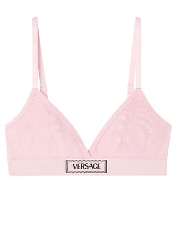 Bra with logo embroidery