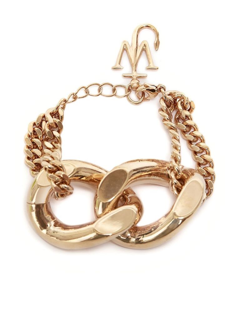 JW ANDERSON LOGO-DETAIL CHAIN-LINK BRACELET 