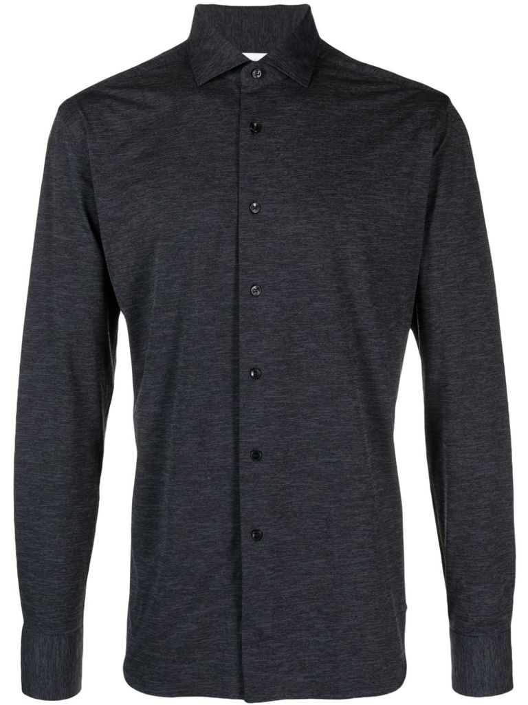 Shop Xacus Long Sleeve Shirt In Grey