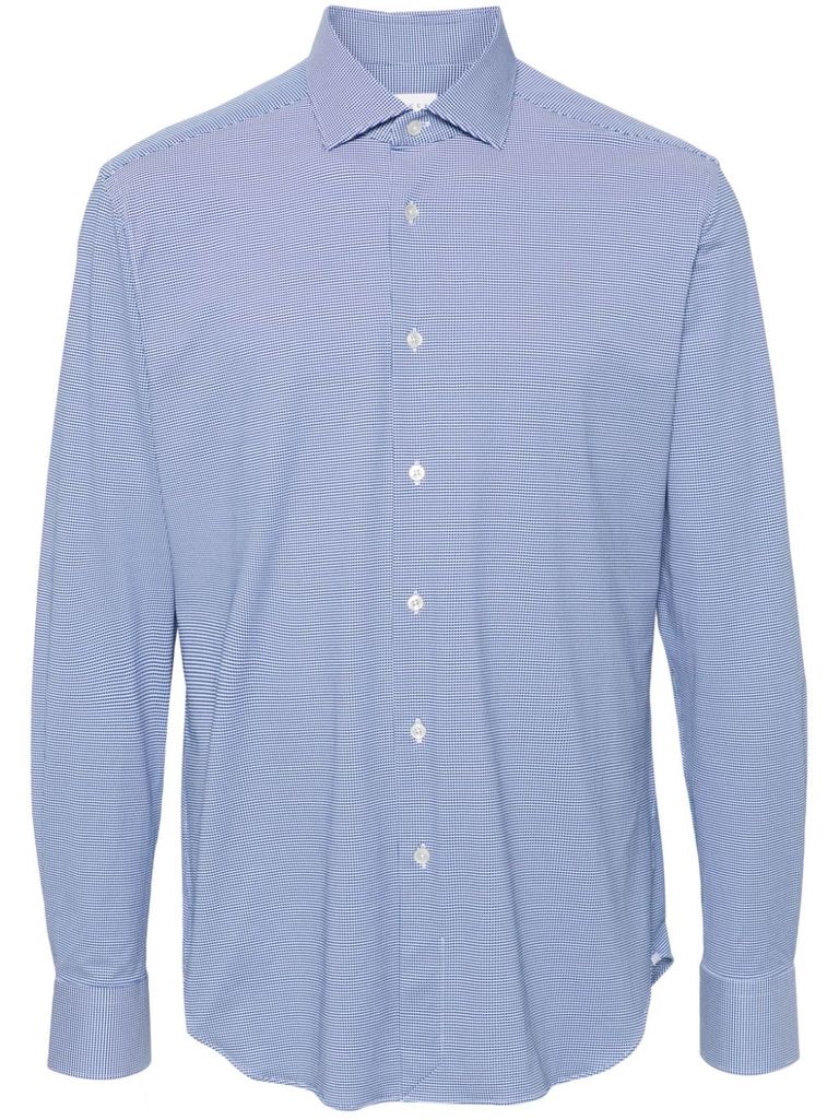 Shop Xacus Long Sleeve Shirt In Blue