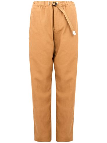 WHITE SAND - Cotton trousers with waistband belt