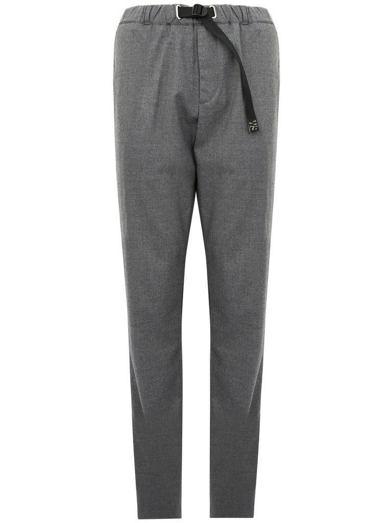 Shop White Sand Trousers With Waistband Belt In Grey