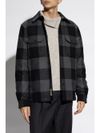 Wool shirt with plaid pattern