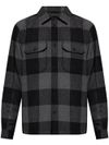 Wool shirt with plaid pattern