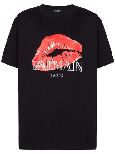 BALMAIN - Cotton T-shirt with front print