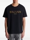 Cotton black T-shirt with printed logo