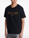 Cotton black T-shirt with printed logo