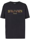 Cotton black T-shirt with printed logo