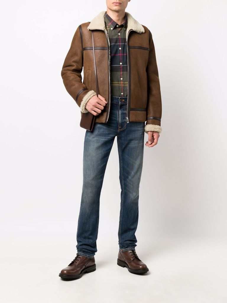 Shop Barbour Camicia A Quadri In Cotone In Marrone