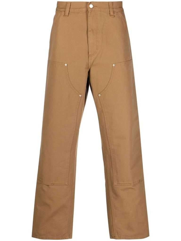 Shop Carhartt Organic Cotton Double Knee Jeans In Brown