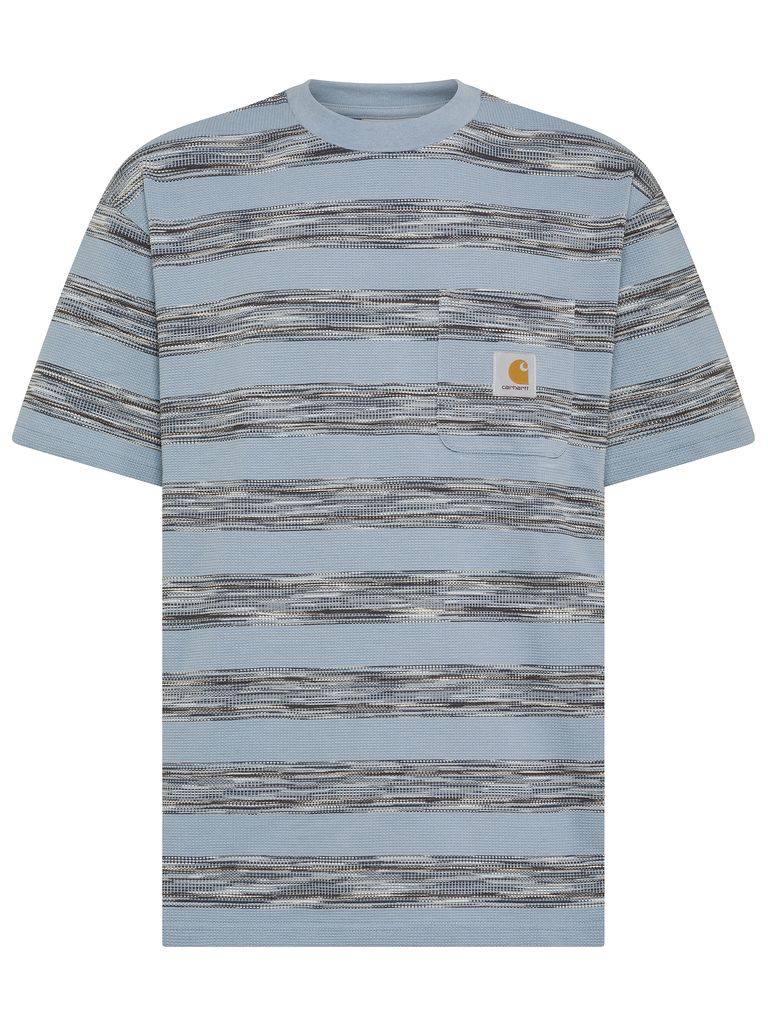 Shop Carhartt Cotton T-shirt With Striped Print In Blue