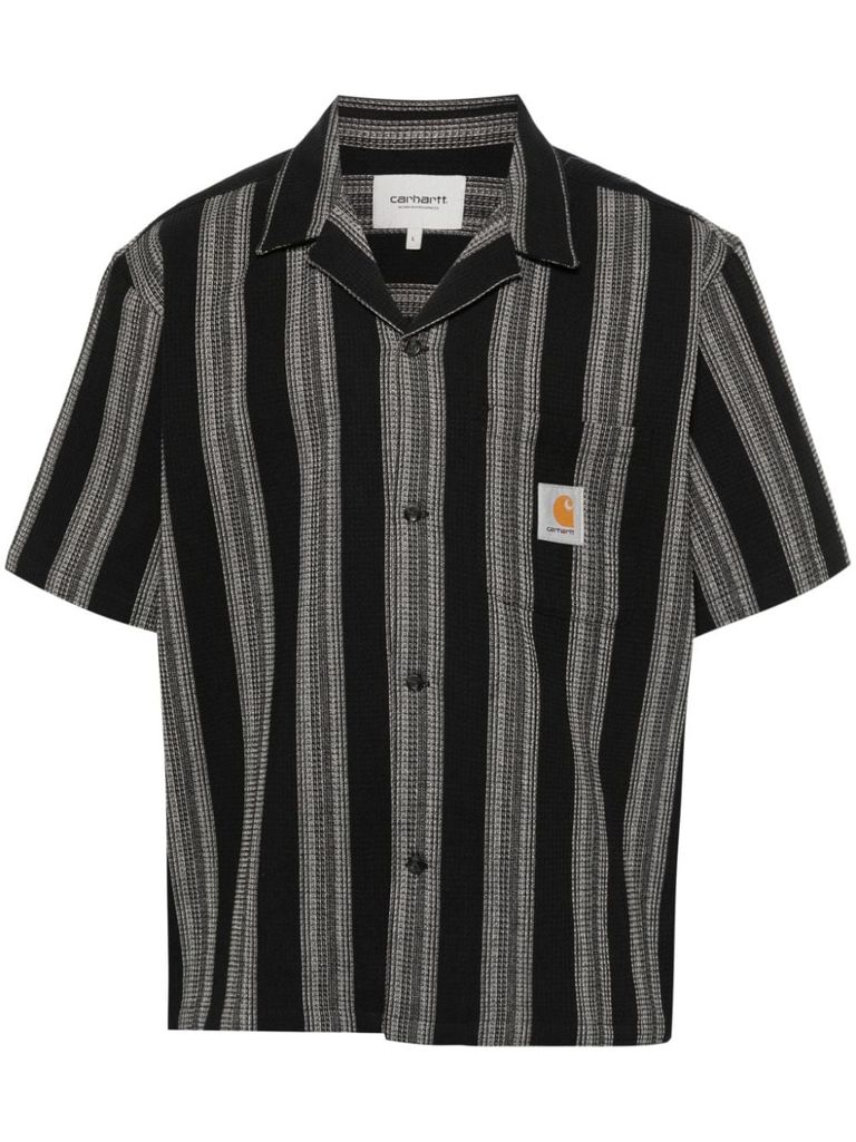 Shop Carhartt Cotton Dodson Shirt With Striped Print In Black