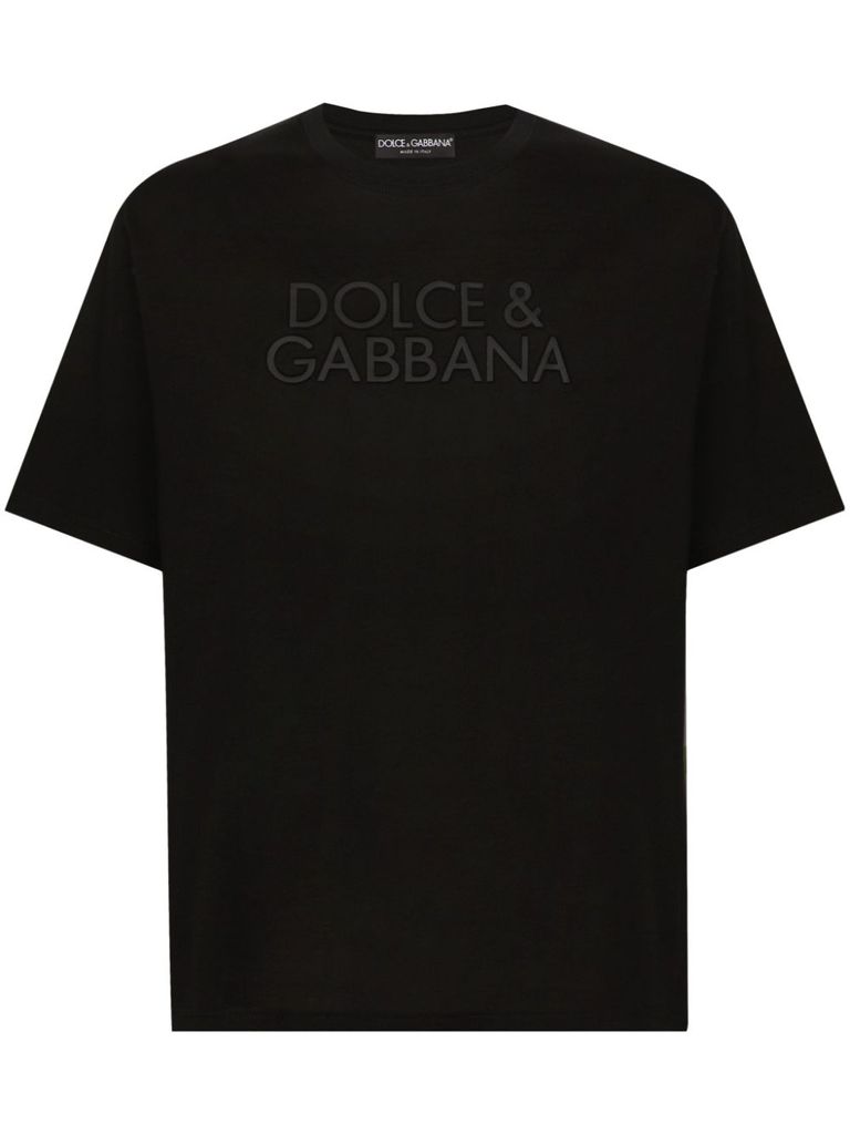 Shop Dolce & Gabbana Cotton T-shirt With Logo Print In Black