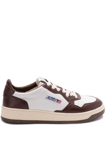 White and Brown Calf Leather Medalist sneakers