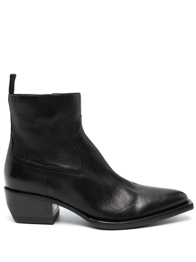 Shop Golden Goose Calf Leather Debbie Ankle Boots In Black