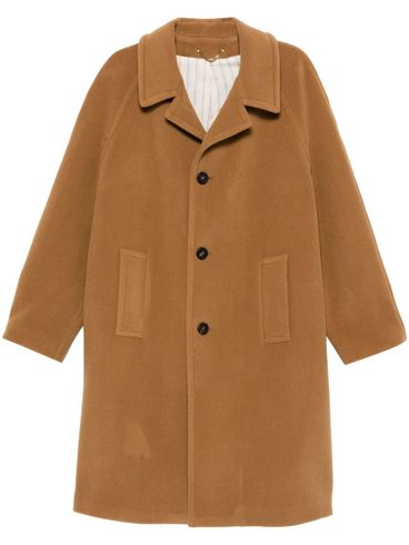 Wool long single-breasted coat