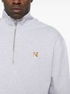 maison kitsuné - Cotton sweatshirt with high neck and logo embroidery - 1