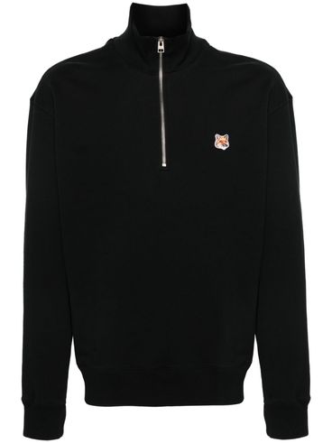 MAISON KITSUNÉ - Cotton sweatshirt with high neck and logo embroidery