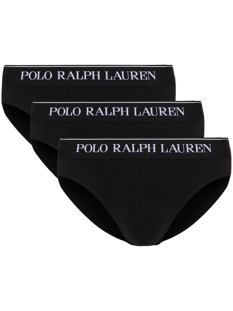 Shop Polo Ralph Lauren Briefs Pack Of 3 In Black