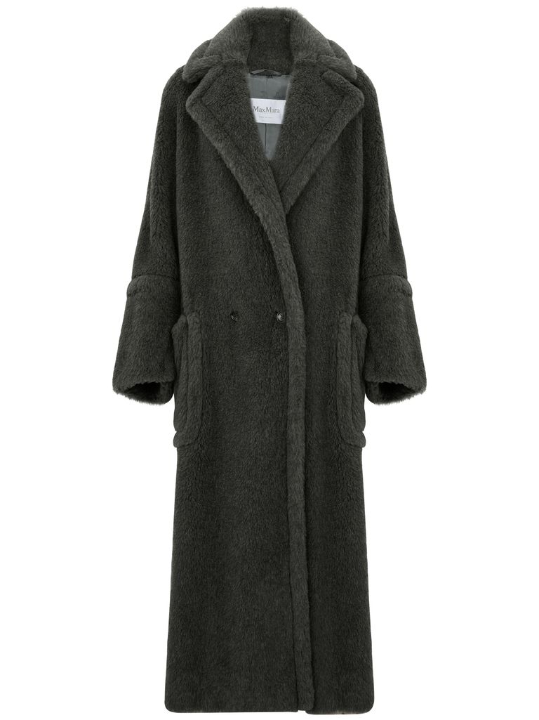 Shop Max Mara Long Blue Wool 'kadiak' Coat