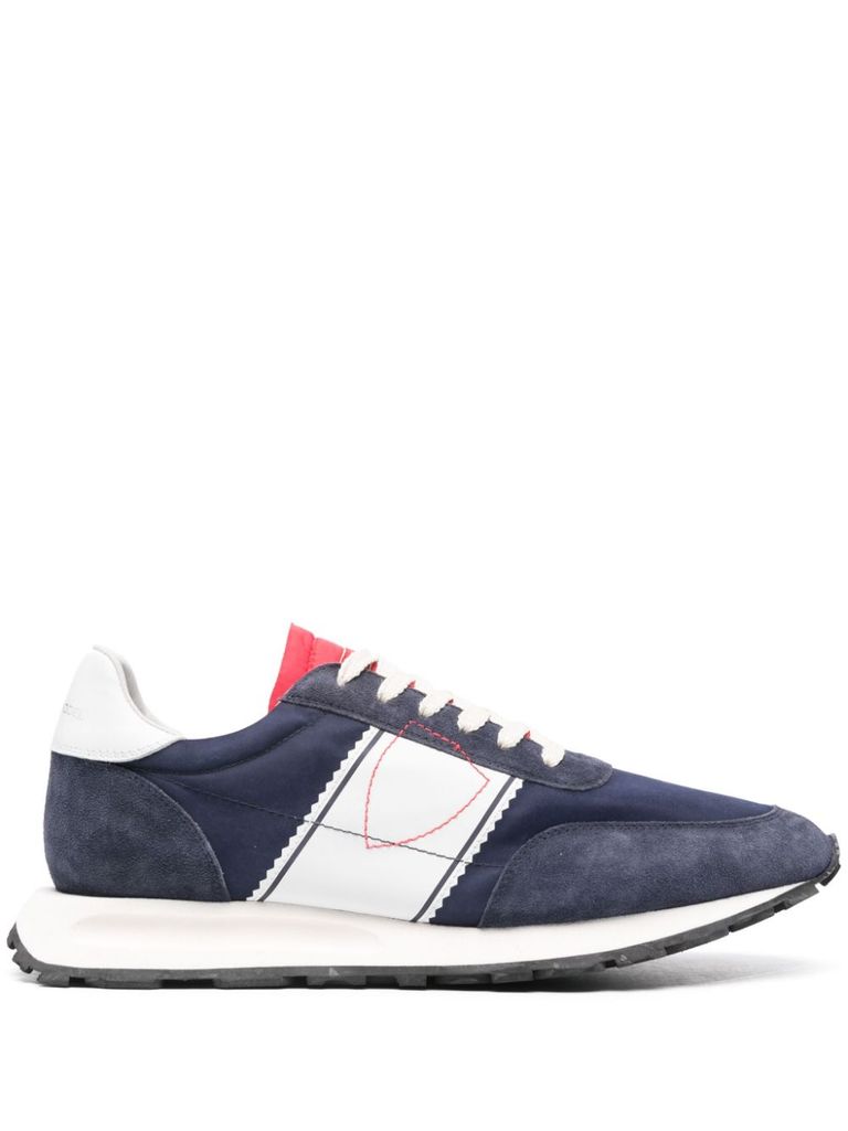 Shop Philippe Model Suede Calf Leather Tour Sneakers In Blue