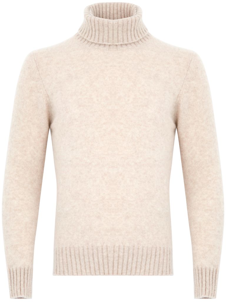 Shop Piacenza Cashmere Cashmere And Silk Turtleneck Sweater In Beige