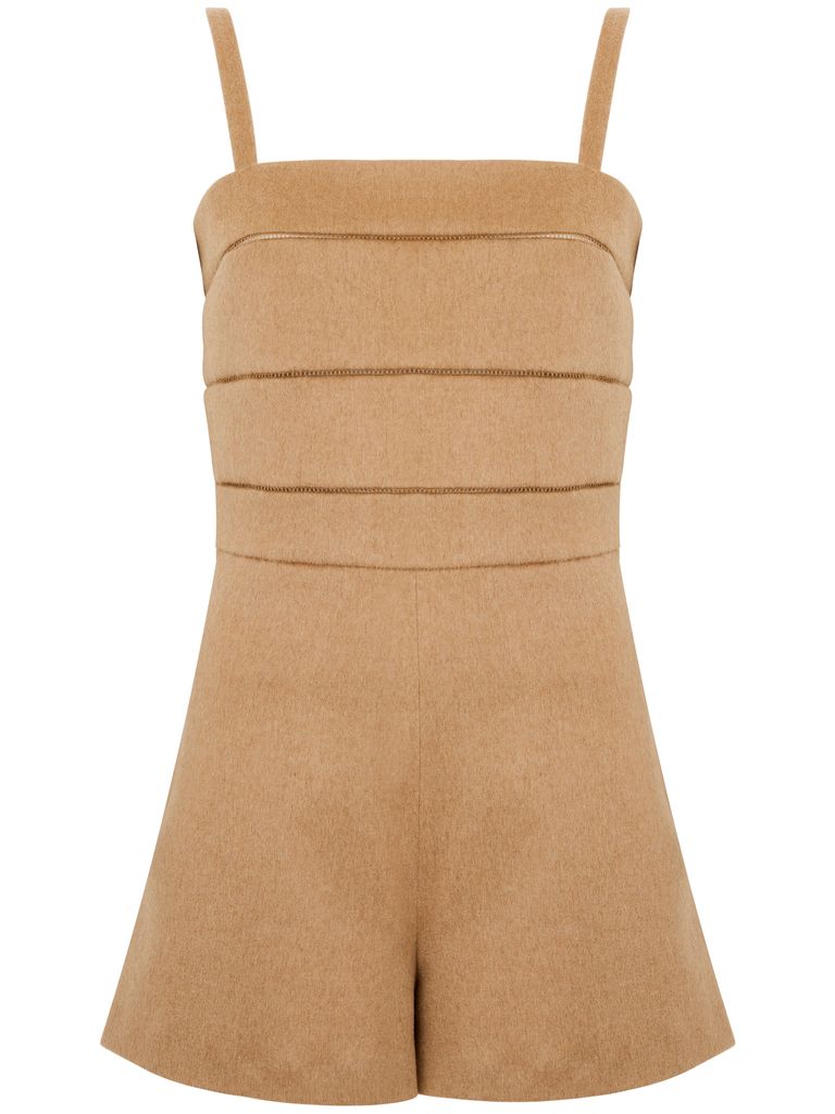 Shop Max Mara Camel Wool 'matassa' Overalls In Beige