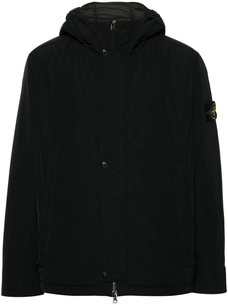 Shop Stone Island Padded Jacket With Compass Logo In Black