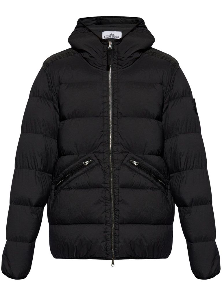 Shop Stone Island Goose Down Padded Puffer In Black