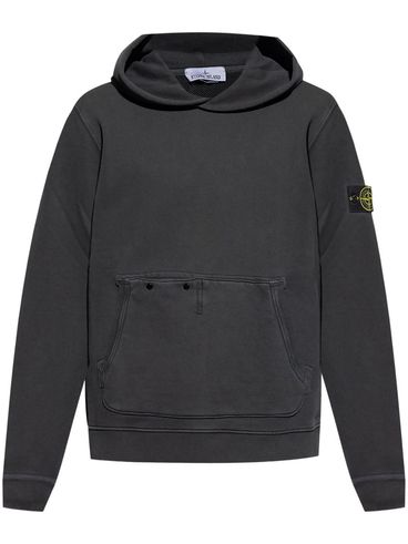 STONE ISLAND - Cotton Hoodie with Logo Patch