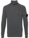 Grey Virgin Wool Turtleneck Sweater