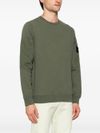 Green Cotton Crewneck Sweatshirt with Pocket