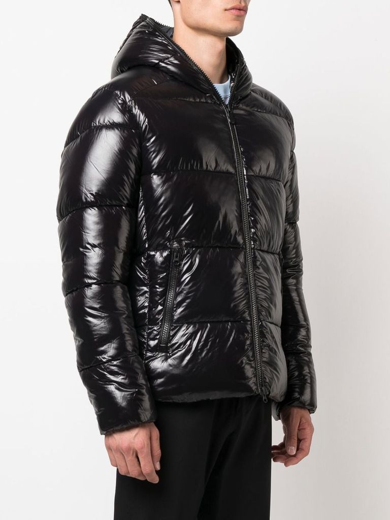 Shop Save The Duck Short Edgard Padded Puffer In Nero