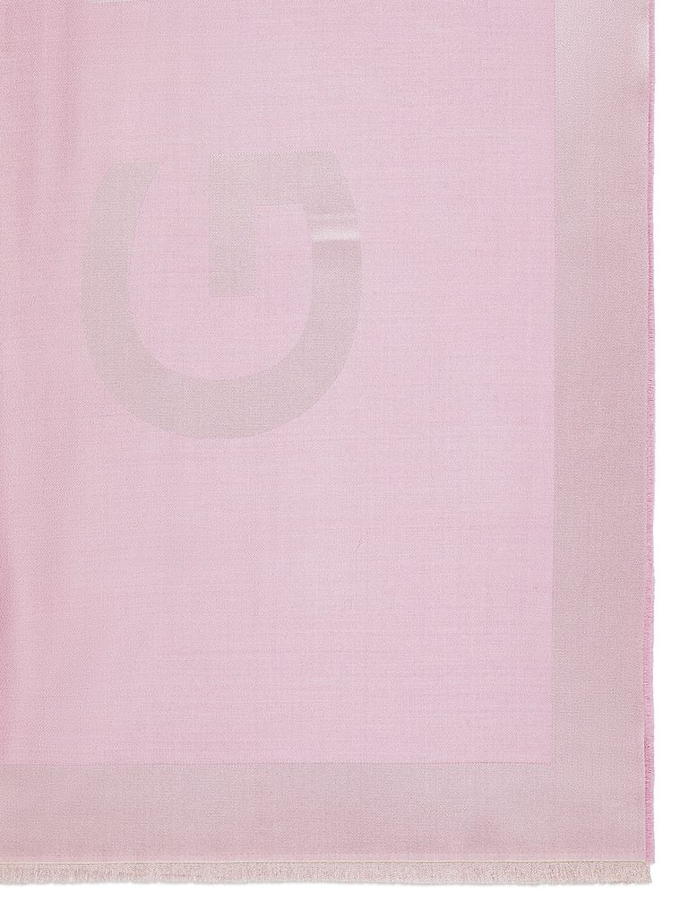 Shop Givenchy Bicolor Silk And Wool Scarf With Lettering Logo In Rosa