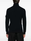 Navy Blue Virgin Wool Turtleneck Sweater