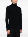 Navy Blue Virgin Wool Turtleneck Sweater