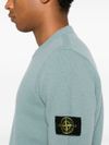 Maglione in lana grigio girocollo con patch logo