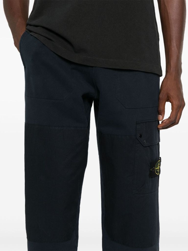 Shop Stone Island Cotton Sweatpants With Pockets In Blu