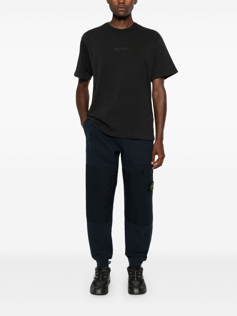 Shop Stone Island Cotton Sweatpants With Pockets In Blu