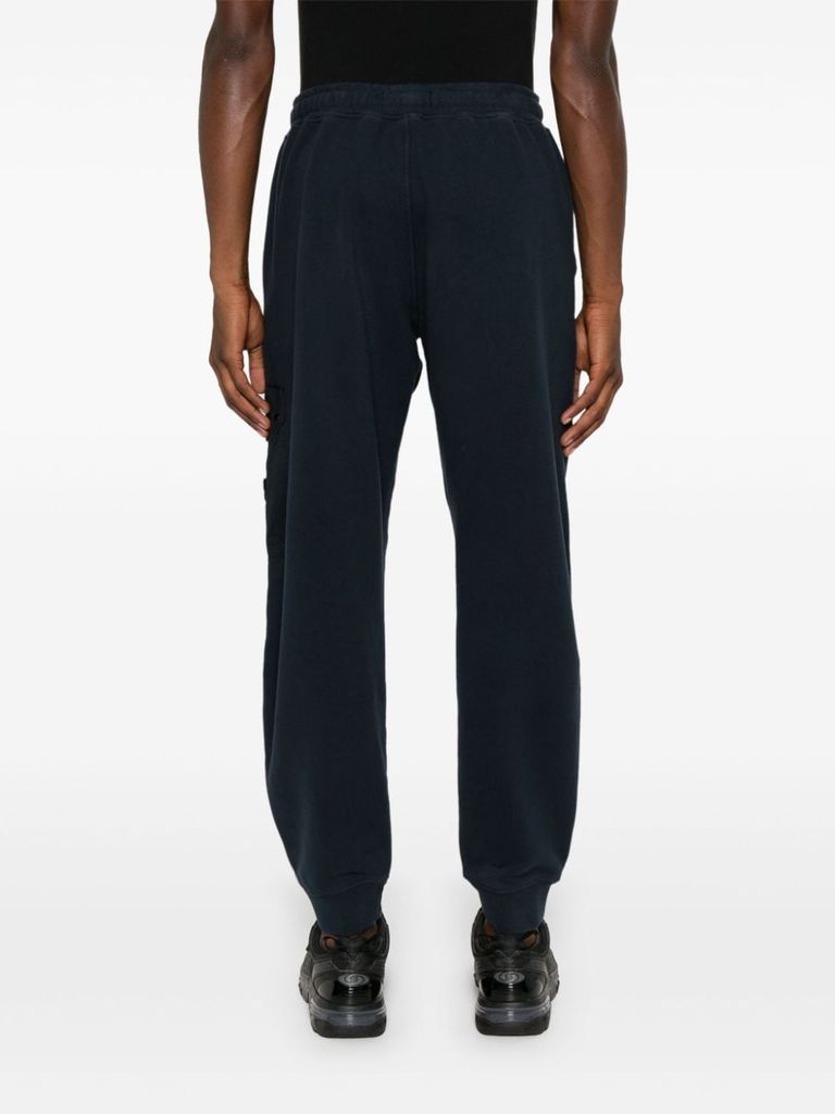 Shop Stone Island Cotton Sweatpants With Pockets In Blu