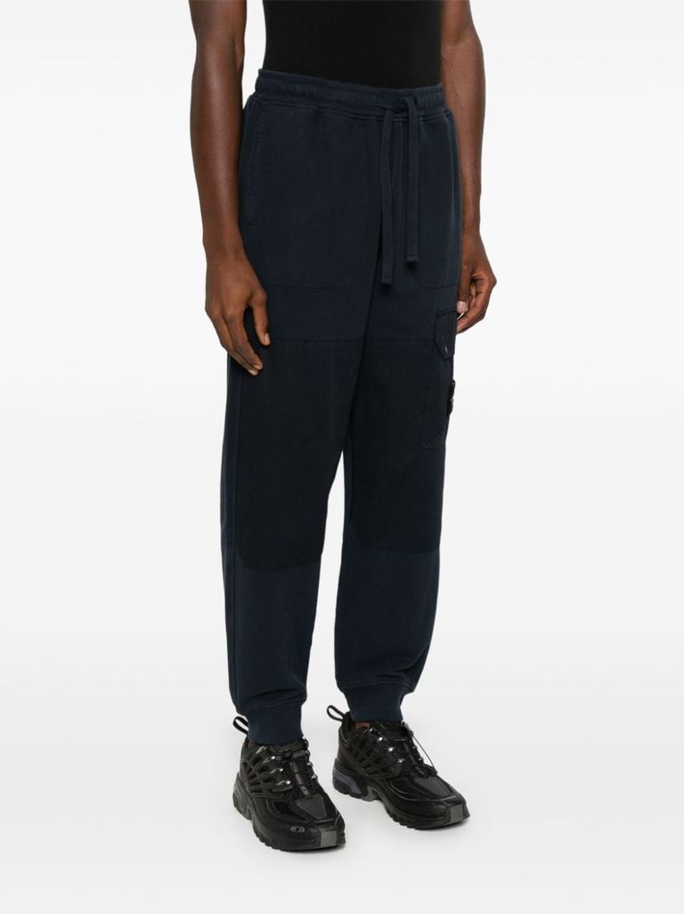 Shop Stone Island Cotton Sweatpants With Pockets In Blu