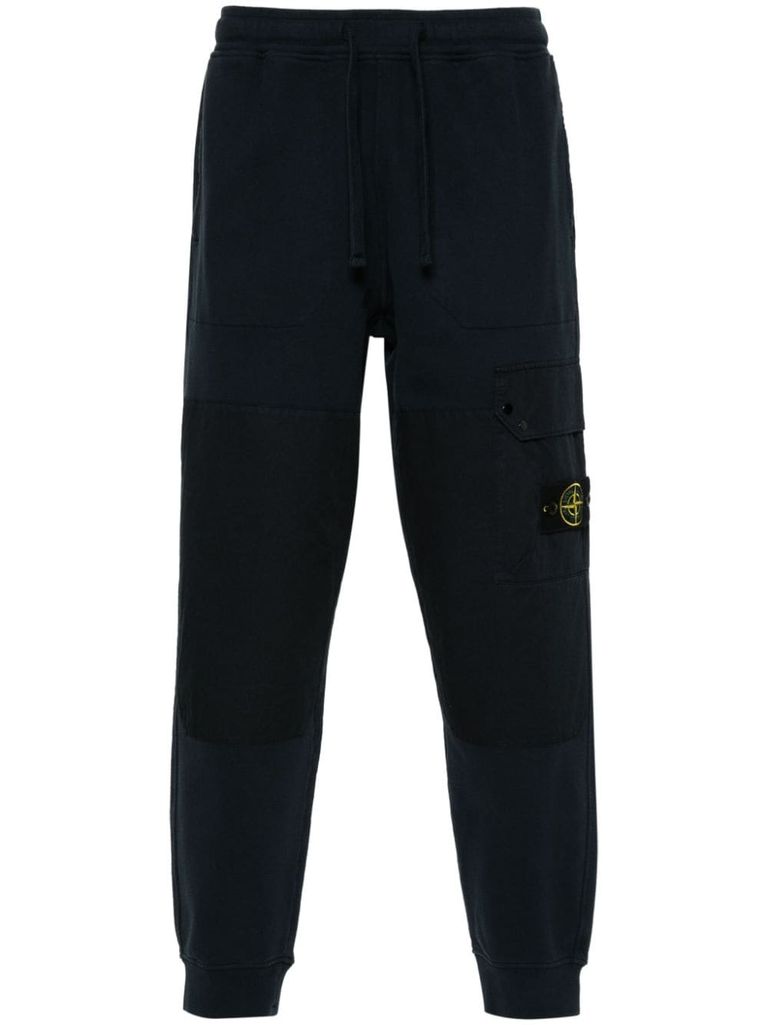 Shop Stone Island Cotton Sweatpants With Pockets In Blu