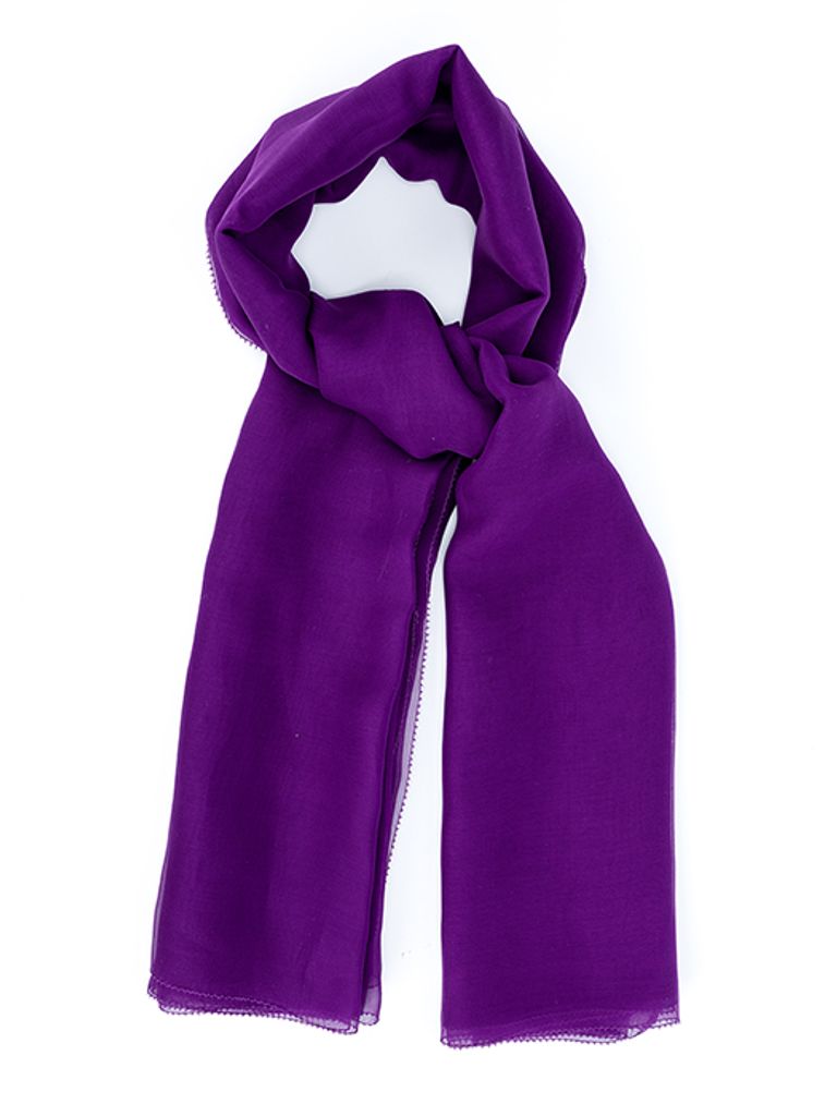 Shop Max Mara Purple Silk 'riviera' Scarf In Viola