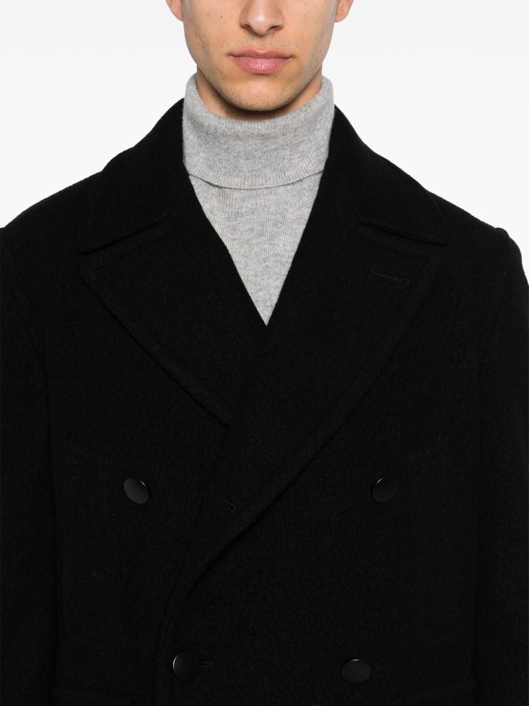 Shop Tagliatore Cherry Single-breasted Wool Coat In Nero