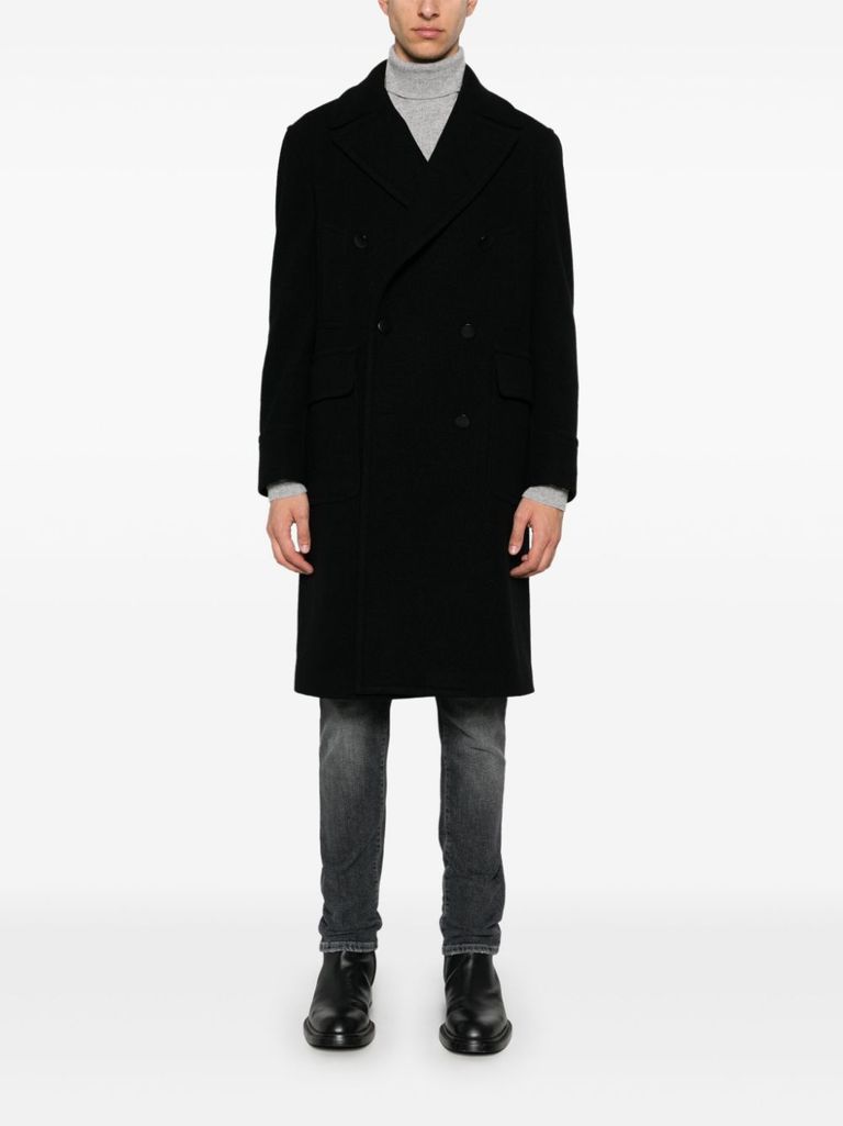 Shop Tagliatore Cherry Single-breasted Wool Coat In Nero