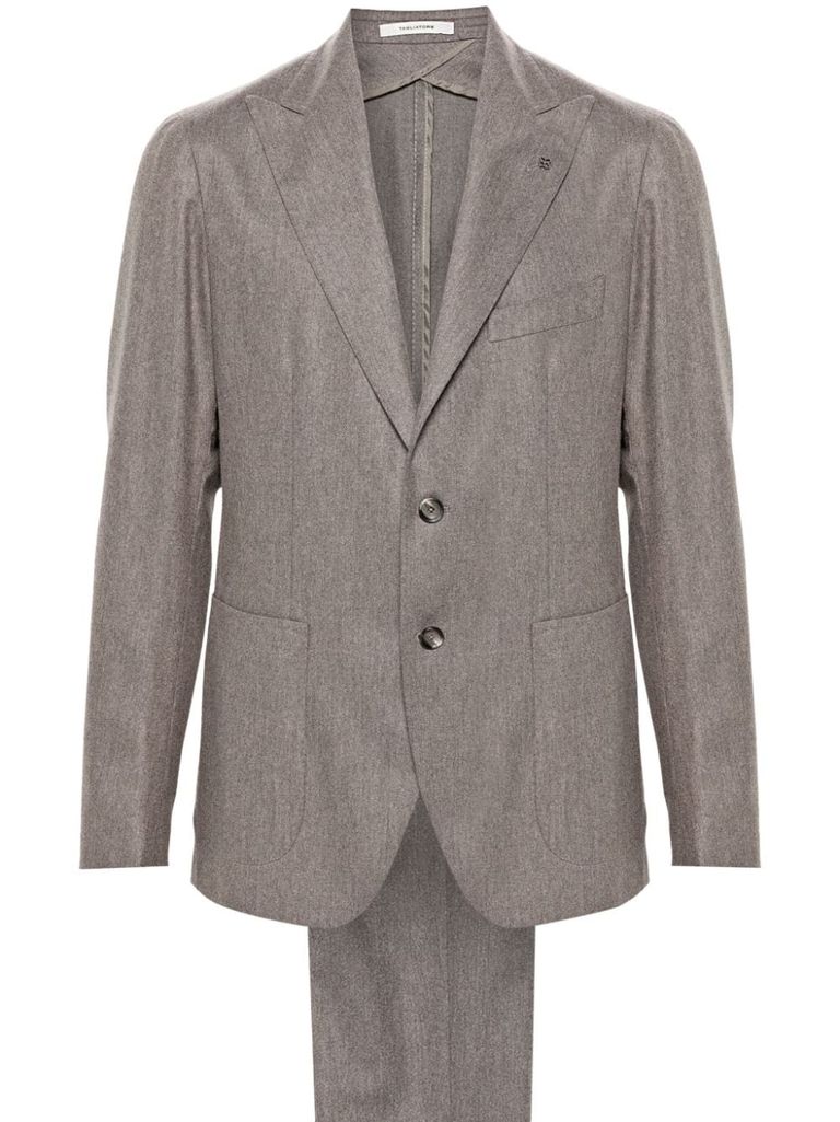 Shop Tagliatore Two-piece Virgin Wool Suit In Grigio