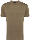 T-shirt in cotone verde girocollo