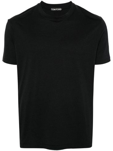 T-shirt in cotone nero girocollo