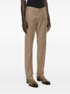 Mid-rise slim cotton trousers